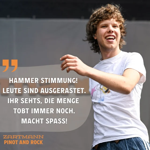 Zartmann findet: Breisach macht eine HAMMER Stimmung - und wir können da nur zustimmen! 🔥

Hat es euch genauso viel Spaß gemacht wie @zartmann und uns? 🙌

#pinotandrock #musikfestival #genussfestival #breisach